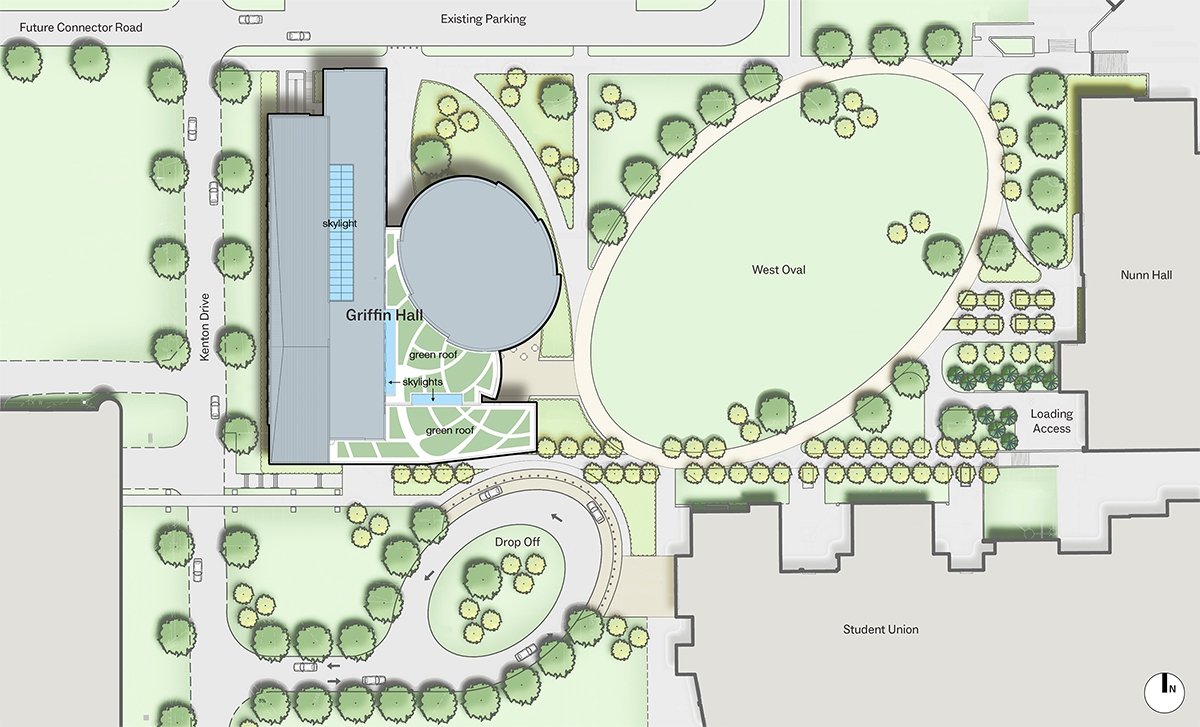 Site plan of Griffin Hall at NKU